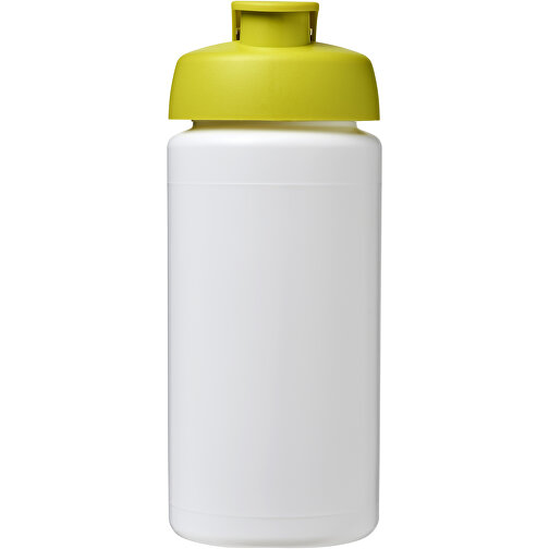 Baseline® Plus Grip 500 Ml Sportflasche Mit Klappdeckel , weiß / limone, HDPE Kunststoff, PP Kunststoff, 18,50cm (Höhe), Bild 3