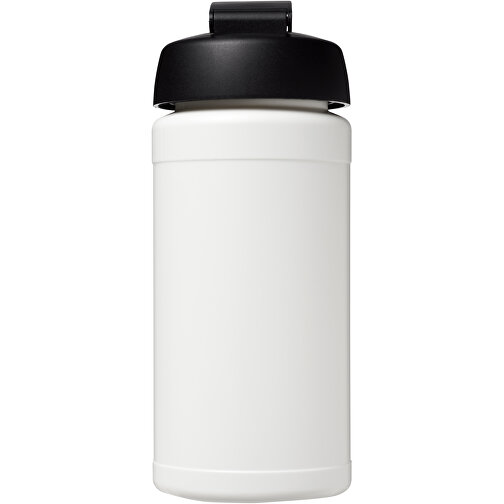 Baseline® Plus 500 Ml Sportflasche Mit Klappdeckel , weiss / schwarz, HDPE Kunststoff, PP Kunststoff, 18,50cm (Höhe), Bild 1