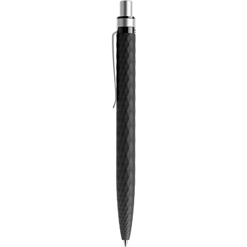 Prodir QS01 Soft Touch PRS Push Kugelschreiber , Prodir, schwarz/silber satiniert, Kunststoff/Metall, 14,10cm x 1,60cm (Länge x Breite), Bild 2