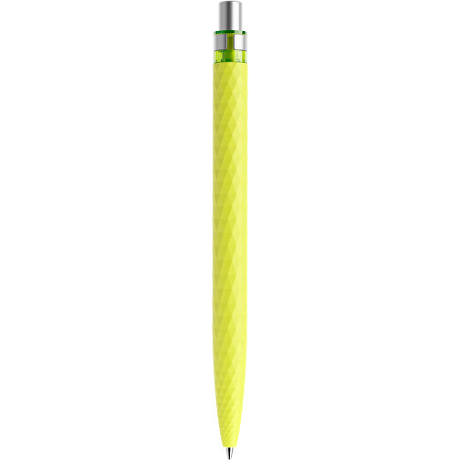 Prodir QS01 Soft Touch PRS Push Kugelschreiber , Prodir, gelbgrün/silber satiniert, Kunststoff/Metall, 14,10cm x 1,60cm (Länge x Breite), Bild 3