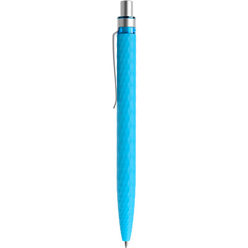Prodir QS01 Soft Touch PRS Push Kugelschreiber , Prodir, cyanblau/silber satiniert, Kunststoff/Metall, 14,10cm x 1,60cm (Länge x Breite), Bild 2