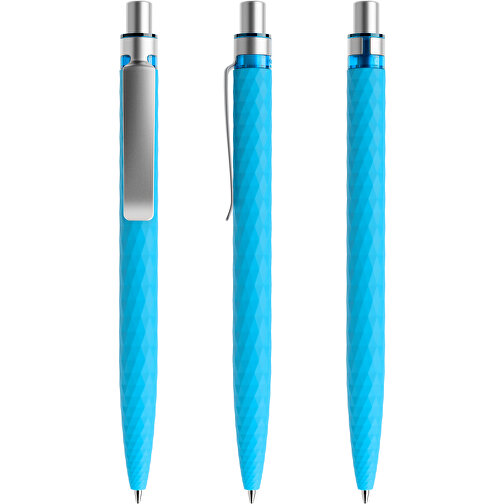 Prodir QS01 Soft Touch PRS Push Kugelschreiber , Prodir, cyanblau/silber satiniert, Kunststoff/Metall, 14,10cm x 1,60cm (Länge x Breite), Bild 6