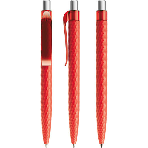 Prodir QS01 PMT Push Kugelschreiber , Prodir, rot/silber satiniert, Kunststoff/Metall, 14,10cm x 1,60cm (Länge x Breite), Bild 6
