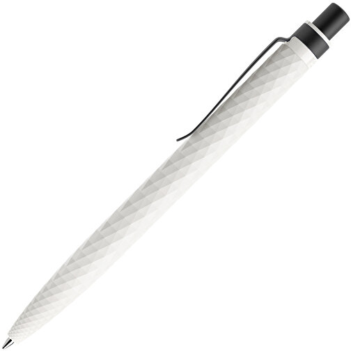 Prodir QS01 PMS Push Kugelschreiber , Prodir, weiß/schwarz satiniert, Kunststoff/Metall, 14,10cm x 1,60cm (Länge x Breite), Bild 4