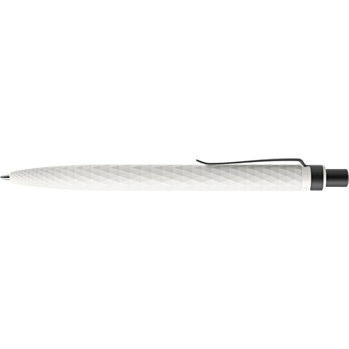 Prodir QS01 PMS Push Kugelschreiber , Prodir, weiß/schwarz satiniert, Kunststoff/Metall, 14,10cm x 1,60cm (Länge x Breite), Bild 5