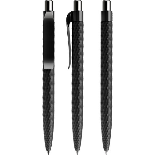 Prodir QS01 PMP Push Kugelschreiber , Prodir, schwarz/silber poliert, Kunststoff/Metall, 14,10cm x 1,60cm (Länge x Breite), Bild 3