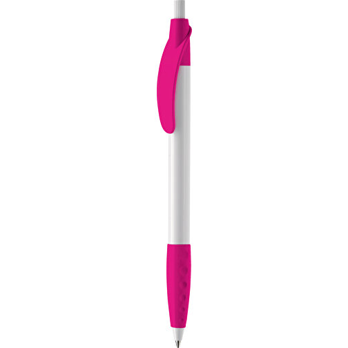 Kugelschreiber Cosmo Grip HC , weiss / rosé, ABS, 14,50cm (Länge), Bild 1