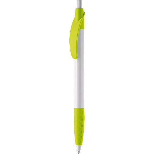 Kugelschreiber Cosmo Grip HC , weiss / hellgrün, ABS, 14,50cm (Länge), Bild 1