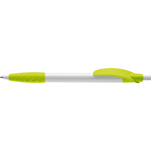 Kugelschreiber Cosmo Grip HC , weiß / hellgrün, ABS, 14,50cm (Länge), Bild 3