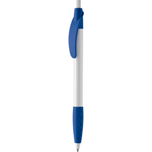 Kugelschreiber Cosmo Grip HC , weiß / royalblau, ABS, 14,50cm (Länge), Bild 1