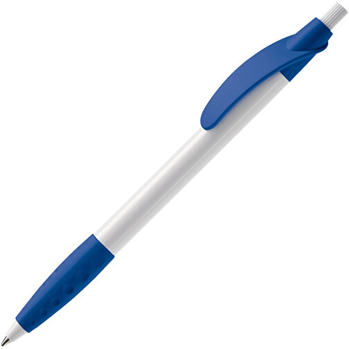 Kugelschreiber Cosmo Grip HC , weiß / royalblau, ABS, 14,50cm (Länge), Bild 2