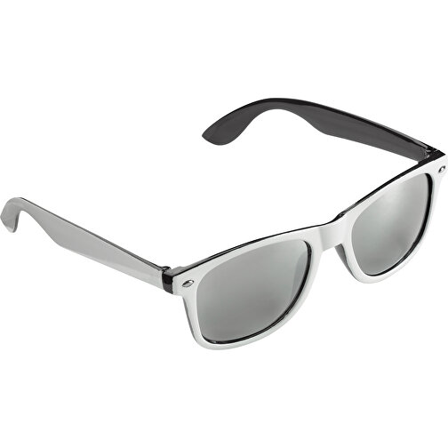 Sonnenbrille Jeffrey, Zweifarbig UV400 , weiss / schwarz, Polycarbonat, 14,50cm x 4,80cm x 14,50cm (Länge x Höhe x Breite), Bild 1