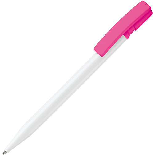 Kugelschreiber Nash Hardcolour , weiß / rosé, ABS, 14,50cm (Länge), Bild 2