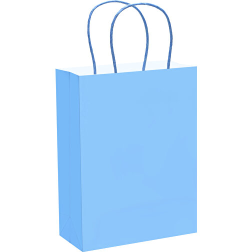 Große Papiertasche Im Eco Look 120g/m² , hellblau, Papier, 30,00cm x 40,00cm x 12,00cm (Länge x Höhe x Breite), Bild 3