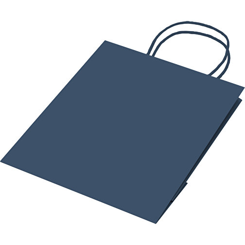Mittlere Papiertasche Im Eco Look 120g/m² , dunkelblau, Papier, 24,00cm x 30,00cm x 10,00cm (Länge x Höhe x Breite), Bild 3