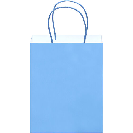Kleine Papiertasche Im Eco Look 120g/m² , hellblau, Papier, 18,00cm x 24,00cm x 8,00cm (Länge x Höhe x Breite), Bild 1