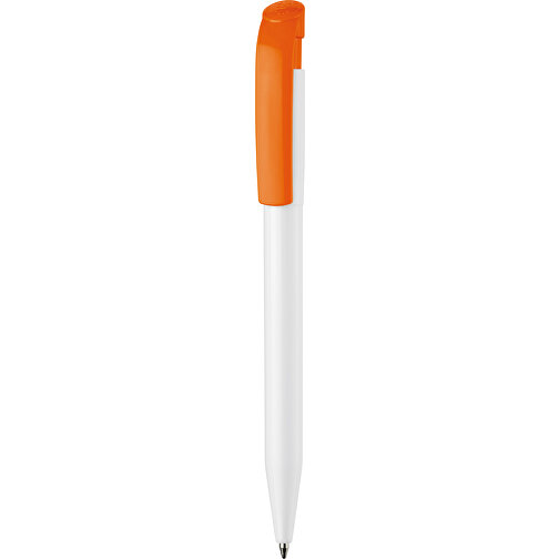 Kugelschreiber S45 Hardcolour , weiß / orange, ABS, 13,80cm (Länge), Bild 1