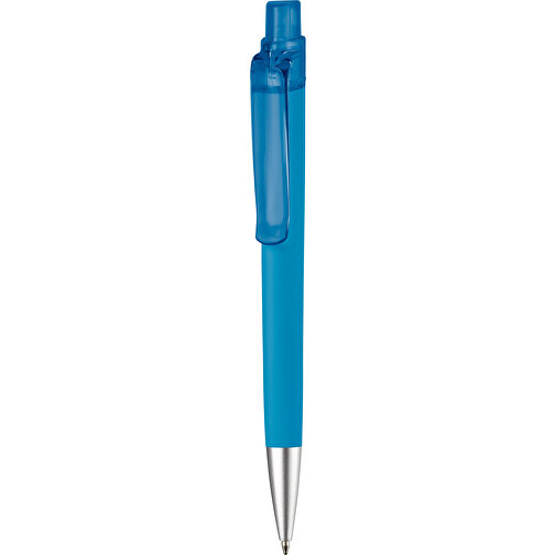 Kugelschreiber Triago Gummiert , hellblau, ABS, 14,50cm (Länge), Bild 1