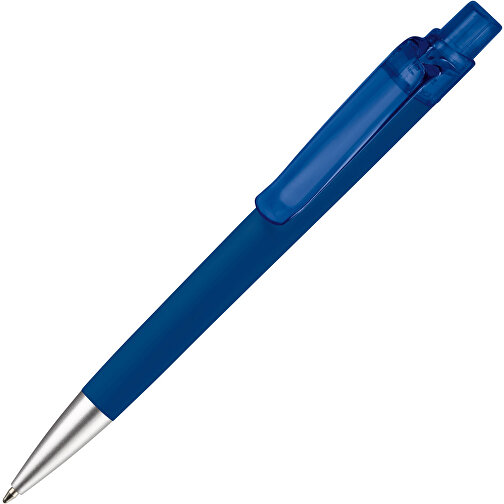 Kugelschreiber Triago Gummiert , dunkelblau, ABS, 14,50cm (Länge), Bild 2