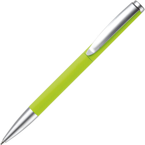 Kugelschreiber Modena Gummiert , hellgrün, Aluminium, 14,00cm (Länge), Bild 2
