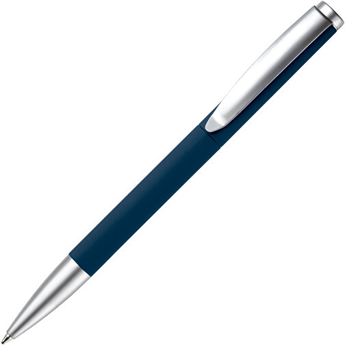 Kugelschreiber Modena Gummiert , dunkelblau, Aluminium, 14,00cm (Länge), Bild 2
