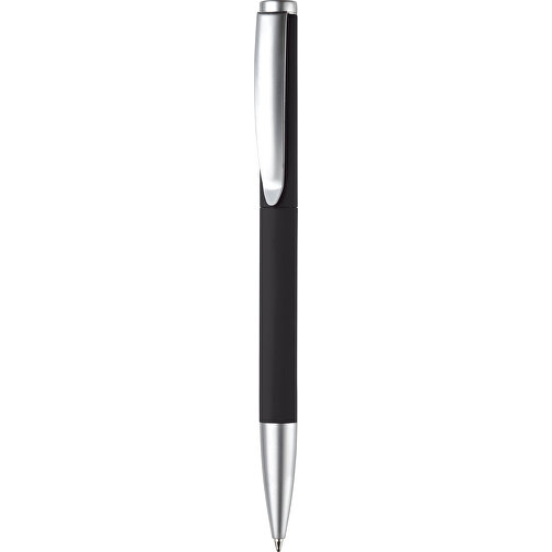 Kugelschreiber Modena Gummiert , schwarz, Aluminium, 14,00cm (Länge), Bild 1