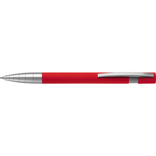 Kugelschreiber Santiago Gummiert , rot, Aluminium & Metall, 14,20cm (Länge), Bild 3