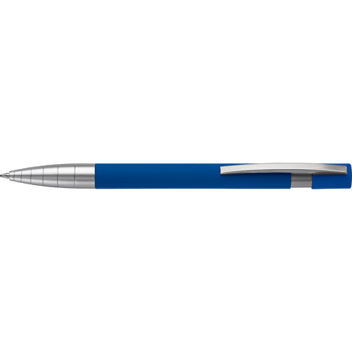 Kugelschreiber Santiago Gummiert , dunkelblau, Aluminium & Metall, 14,20cm (Länge), Bild 3