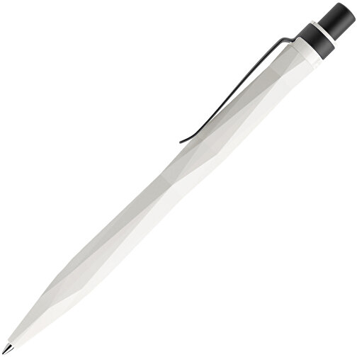 Prodir QS20 PMS Push Kugelschreiber , Prodir, weiß / schwarz satiniert, Kunststoff/Metall, 14,10cm x 1,60cm (Länge x Breite), Bild 4