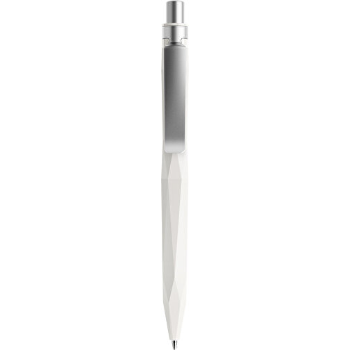 Prodir QS20 PMS Push Kugelschreiber , Prodir, weiss / silber satiniert, Kunststoff/Metall, 14,10cm x 1,60cm (Länge x Breite), Bild 1