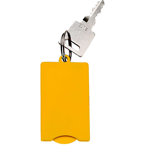 Chip-Schlüsselanhänger 'Square' , standard-gelb, Kunststoff, 5,70cm x 0,40cm x 3,00cm (Länge x Höhe x Breite), Bild 1