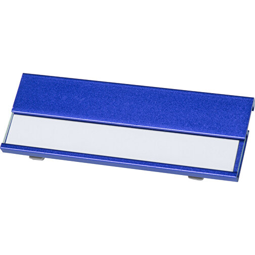 Namensschild BINDEL , blau, Aluminium, 7,00cm x 0,40cm x 2,50cm (Länge x Höhe x Breite), Bild 1