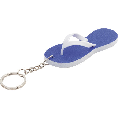Schlüsselanhänger PERLE , blau, EVA, 3,30cm x 2,30cm x 8,00cm (Länge x Höhe x Breite), Bild 1