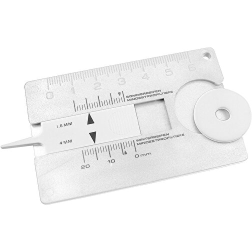 Reifenprofilmesser 'Card' , weiß, Kunststoff, 8,20cm x 0,40cm x 5,10cm (Länge x Höhe x Breite), Bild 1