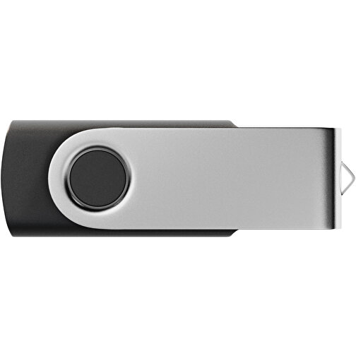 USB-Stick SWING Color 2.0 16 GB , Promo Effects MB , schwarz / silber MB , 16 GB , Kunststoff, Metall MB , 5,80cm x 1,09cm x 1,90cm (Länge x Höhe x Breite), Bild 2