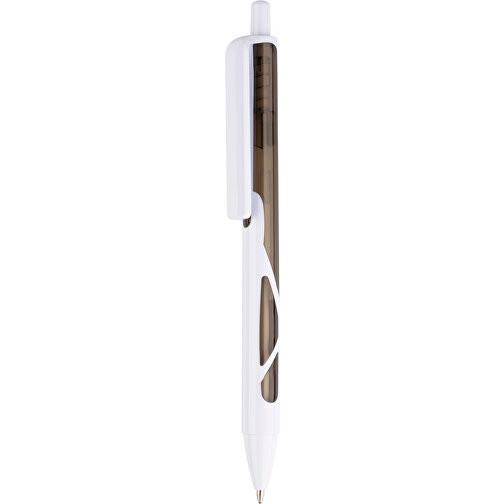 Kugelschreiber Favour Weiß , Promo Effects, weiß / grau, Kunststoff, 14,20cm (Länge), Bild 1