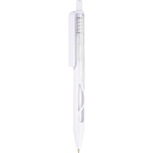 Kugelschreiber Favour Weiß , Promo Effects, weiß / transparent, Kunststoff, 14,20cm (Länge), Bild 1