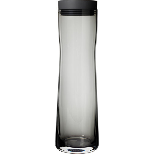 Wasserkaraffe -SPLASH- Dark Gray , Blomus, schwarz, Edelstahl poliert, Glas klar, Silikon, 9,00cm x 29,50cm x 9,00cm (Länge x Höhe x Breite), Bild 1