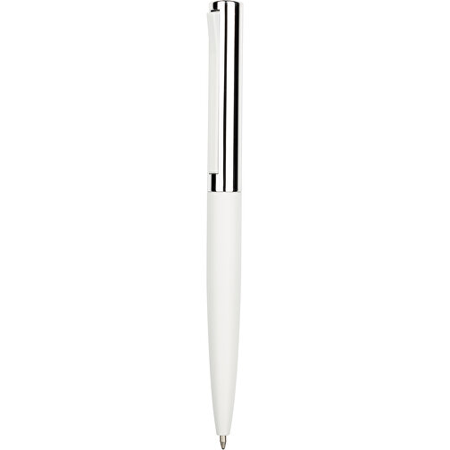 Kugelschreiber Marokko , Promo Effects, silber-weiss, Aluminium, 14,30cm x 1,20cm (Länge x Breite), Bild 1