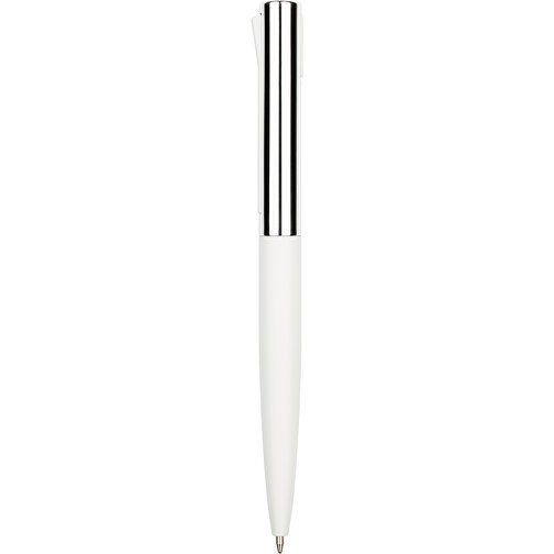 Kugelschreiber Marokko , Promo Effects, silber-weiss, Aluminium, 14,30cm x 1,20cm (Länge x Breite), Bild 2