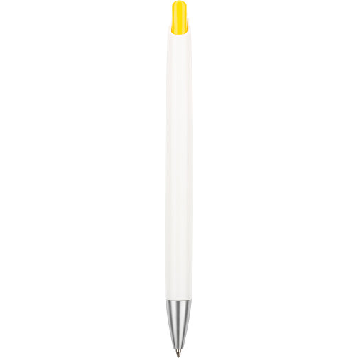 Kugelschreiber Roxi Weiß , Promo Effects, weiß / gelb, Kunststoff, 14,10cm (Länge), Bild 3