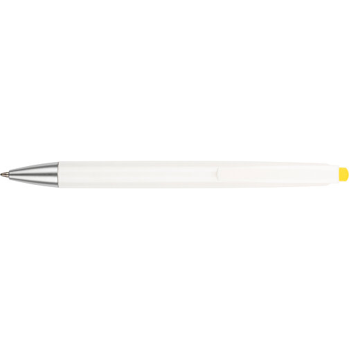 Kugelschreiber Roxi Weiß , Promo Effects, weiß / gelb, Kunststoff, 14,10cm (Länge), Bild 6