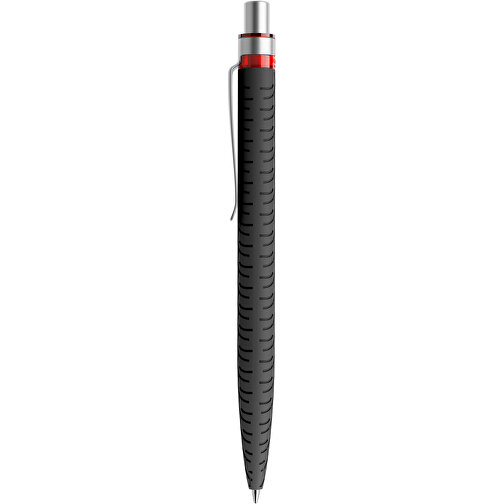 Prodir QS03 Soft Touch PRS Push Kugelschreiber , Prodir, schwarz/silber satiniert/rot, Kunststoff/Metall, 14,10cm x 1,60cm (Länge x Breite), Bild 2