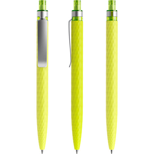 Prodir QS01 Soft Touch PRS Push Kugelschreiber , Prodir, gelbgrün/silber, Kunststoff/Metall, 14,10cm x 1,60cm (Länge x Breite), Bild 6