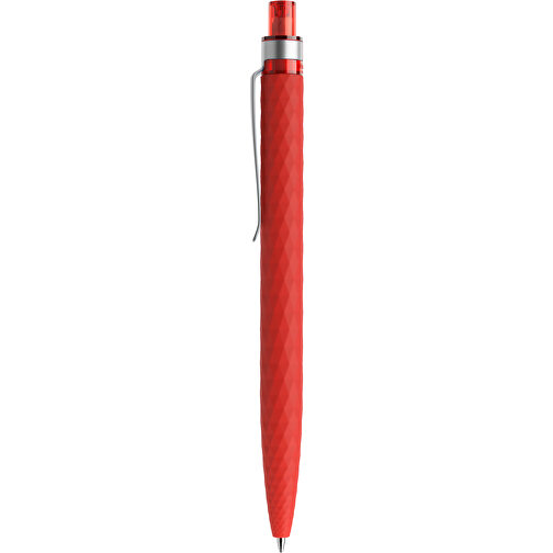 Prodir QS01 Soft Touch PRS Push Kugelschreiber , Prodir, rot/silber, Kunststoff/Metall, 14,10cm x 1,60cm (Länge x Breite), Bild 2