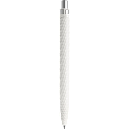 Prodir QS01 PMS Push Kugelschreiber , Prodir, weiss/silber satiniert, Kunststoff/Metall, 14,10cm x 1,60cm (Länge x Breite), Bild 3