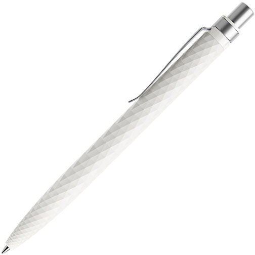 Prodir QS01 PMS Push Kugelschreiber , Prodir, weiß/silber satiniert, Kunststoff/Metall, 14,10cm x 1,60cm (Länge x Breite), Bild 4