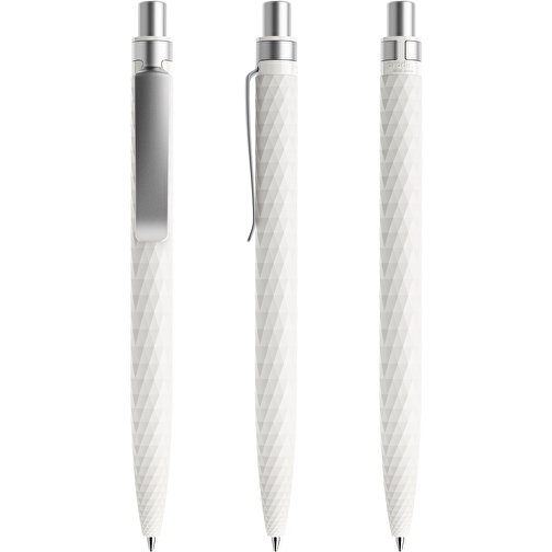Prodir QS01 PMS Push Kugelschreiber , Prodir, weiß/silber satiniert, Kunststoff/Metall, 14,10cm x 1,60cm (Länge x Breite), Bild 6