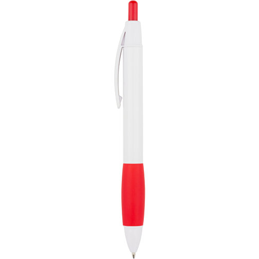 Kugelschreiber Kandi , Promo Effects, weiß / rot, Kunststoff, 14,10cm (Länge), Bild 3