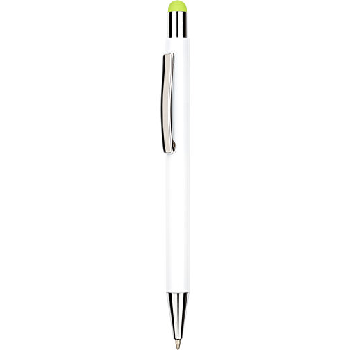 Kugelschreiber Philadelphia , Promo Effects, weiss/grün, Aluminium, 13,50cm x 0,80cm (Länge x Breite), Bild 1